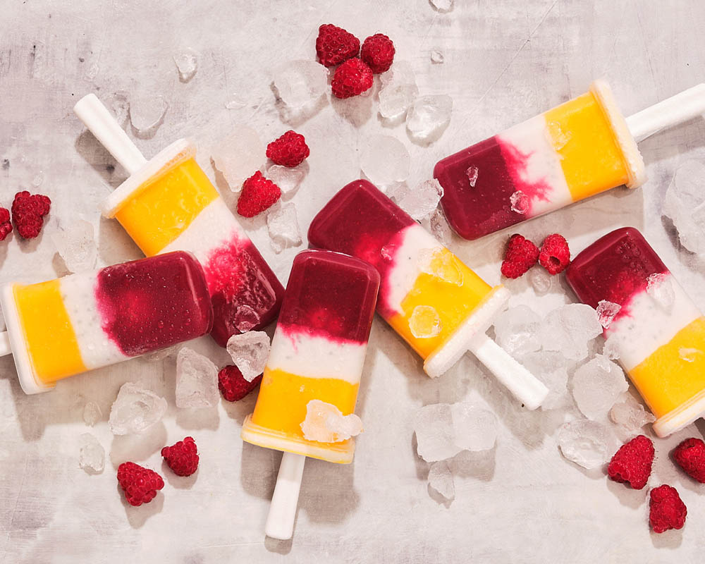 popsicles raspberries