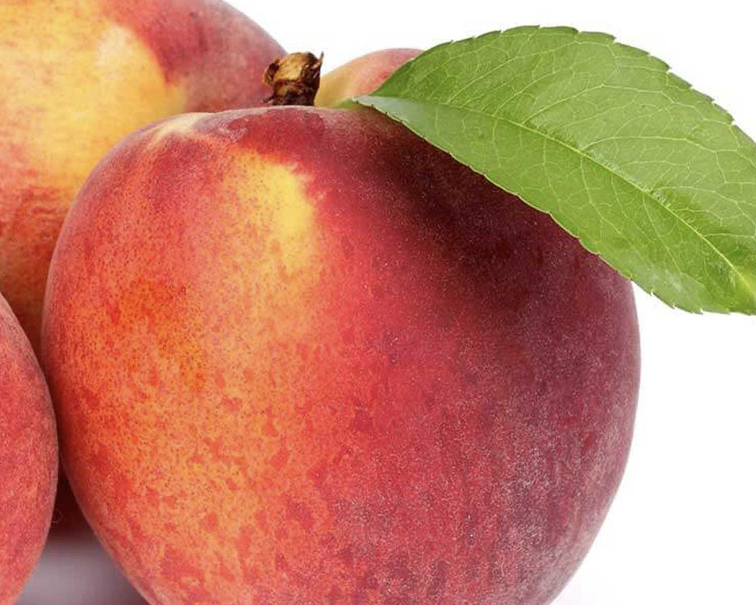 peach with leaf