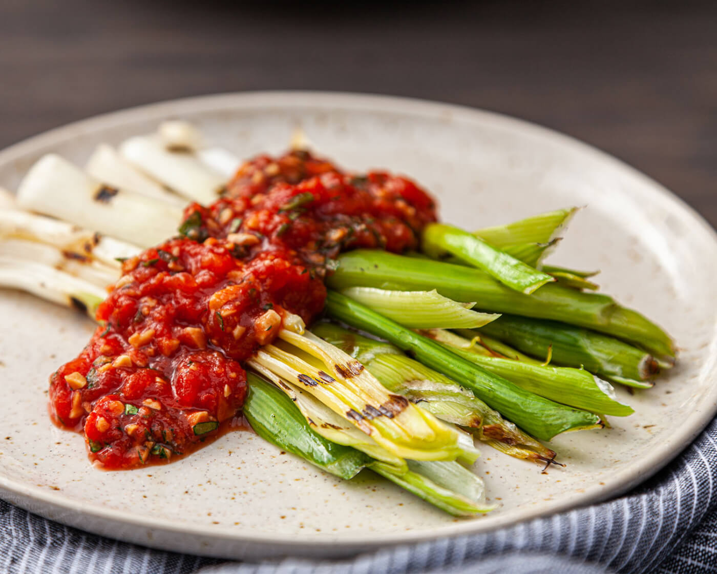 grilled spring onions