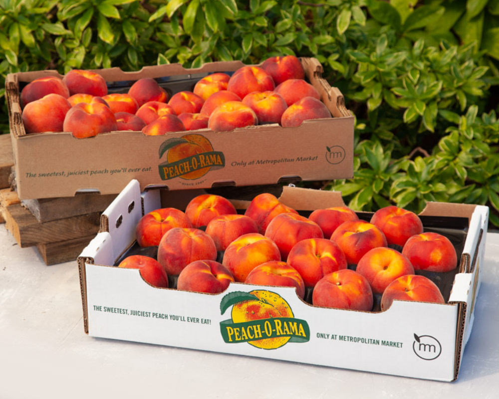 Peaches in Peach-O-Rama Boxes