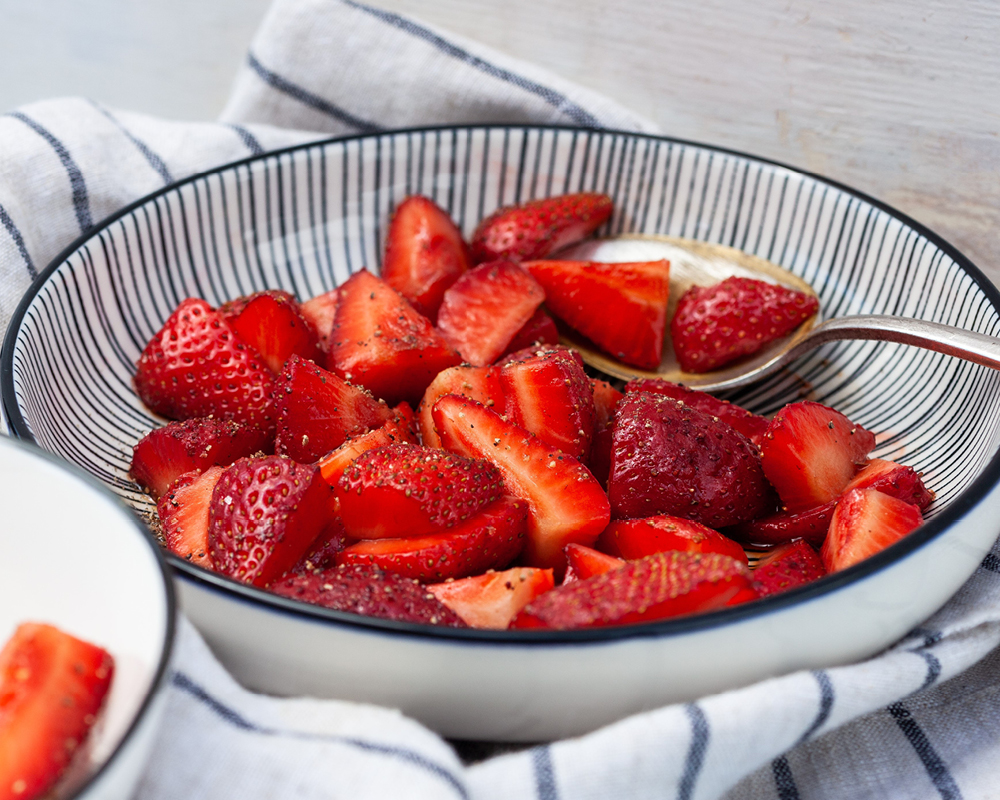 Balsamic macerated strawberries