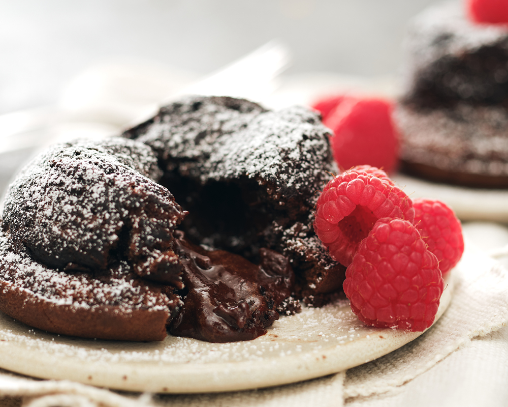 Molten chocolate lava cakes