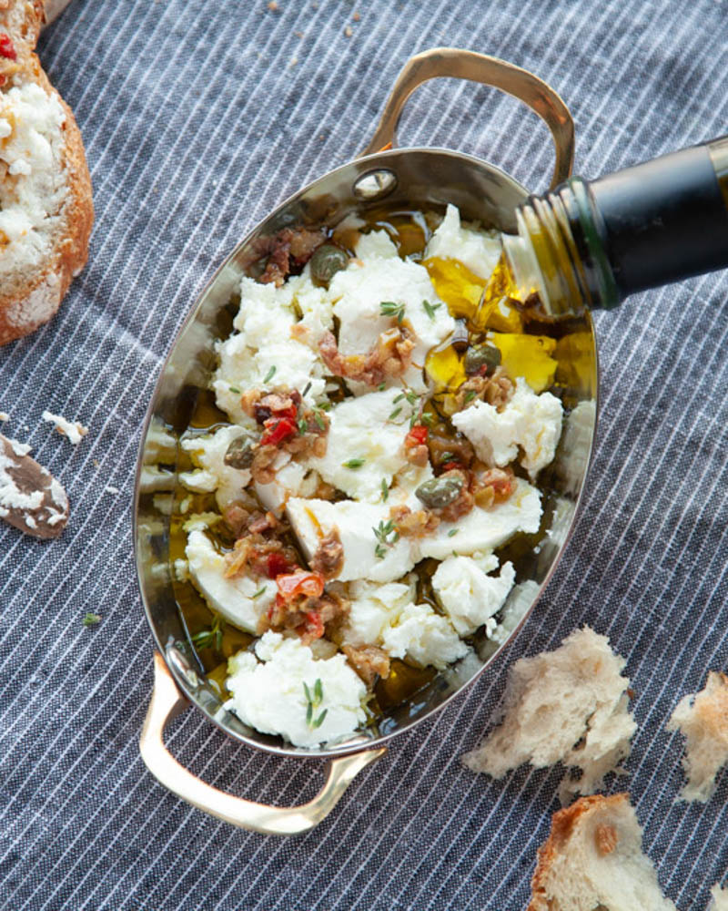 Warm Olive-Herb Goat Cheese