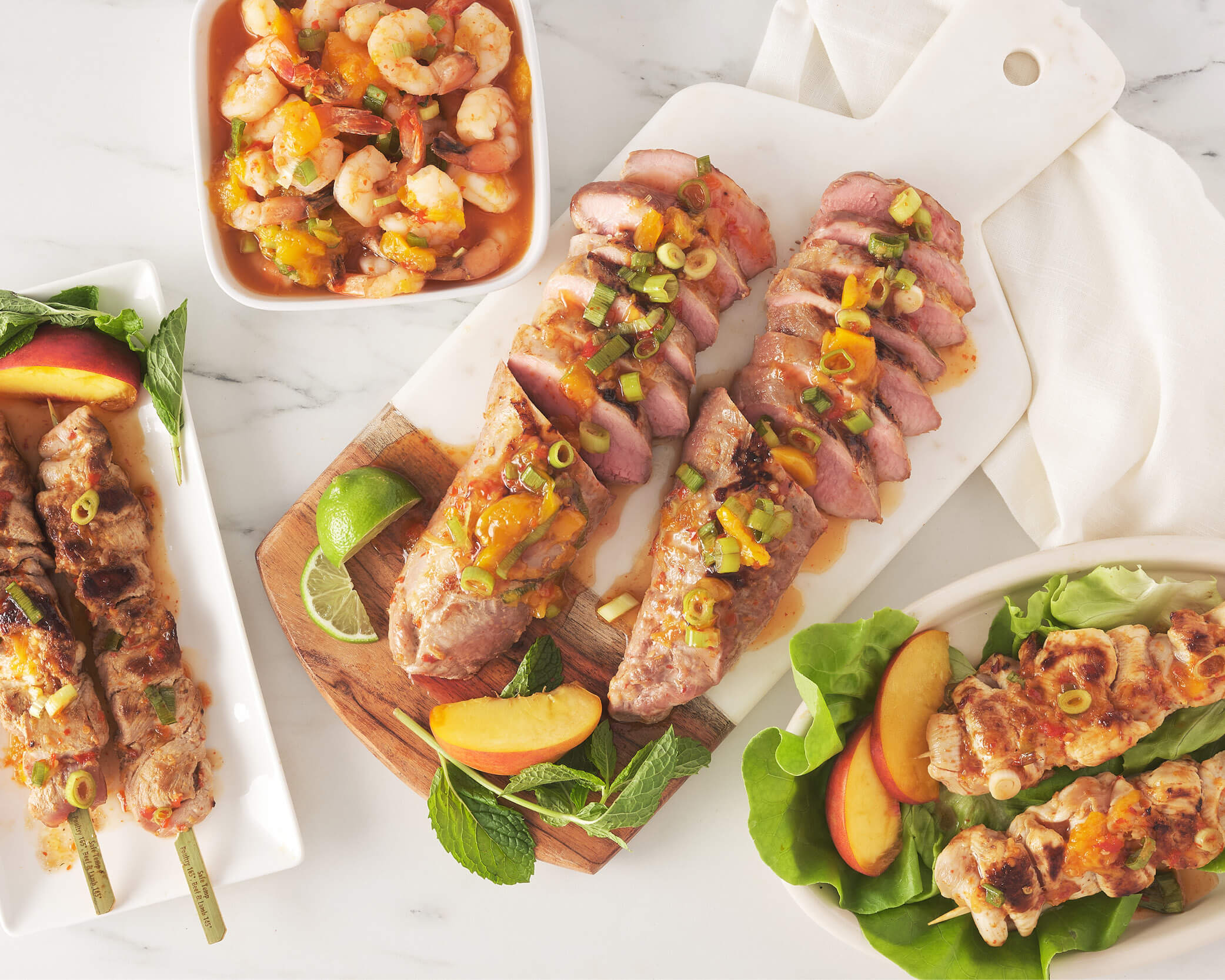 peach meat assortment