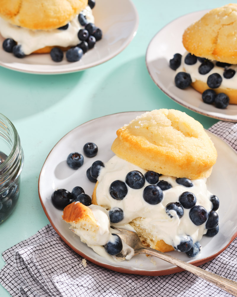 Pickled Blueberry Shortcakes