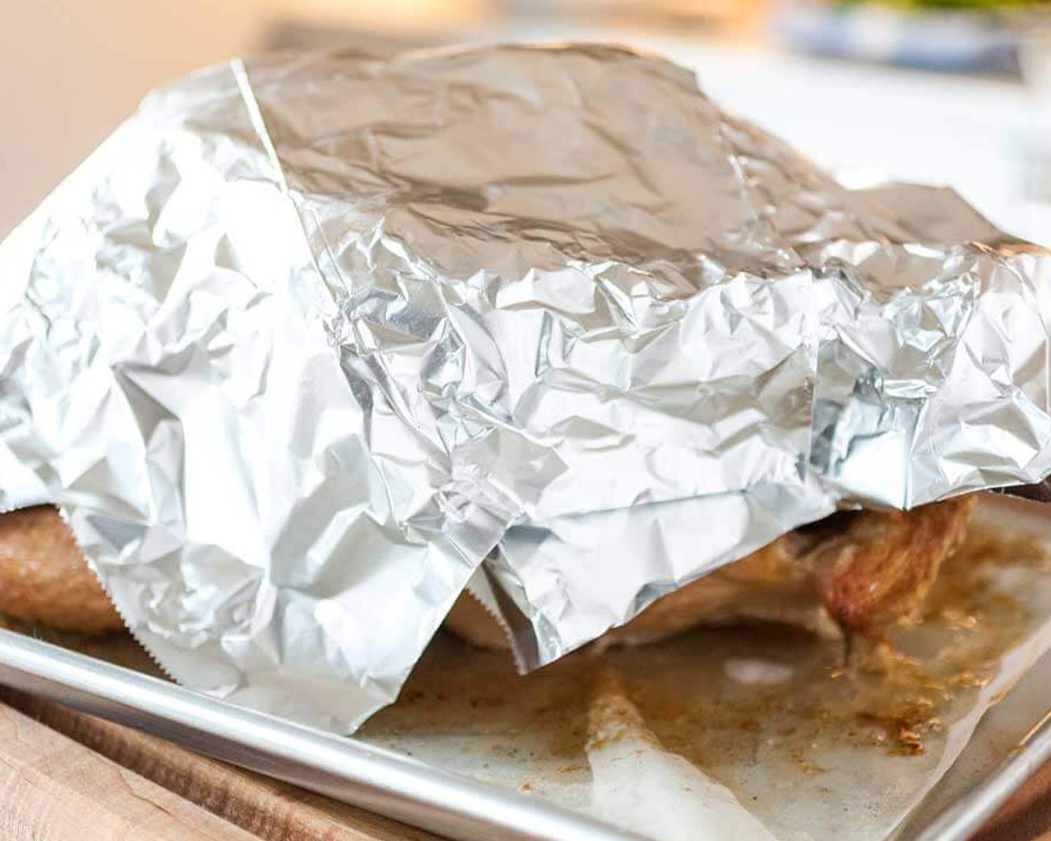 Turkey tented with foil