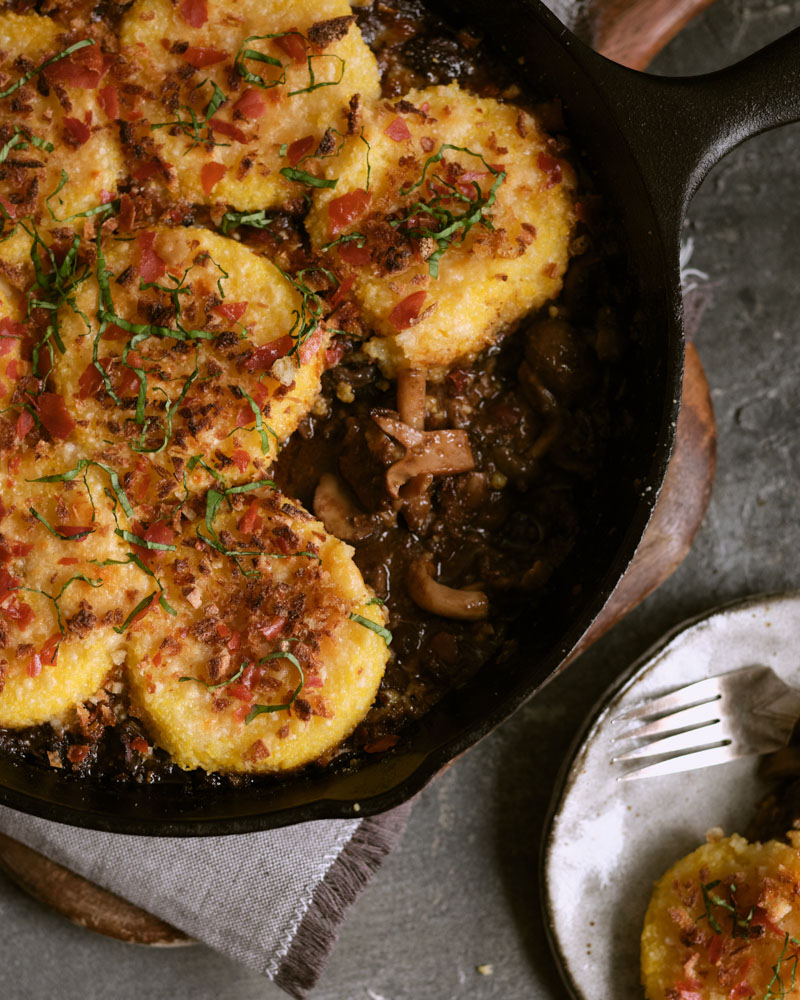 Mushroom Ragù With Ndjua And Polenta