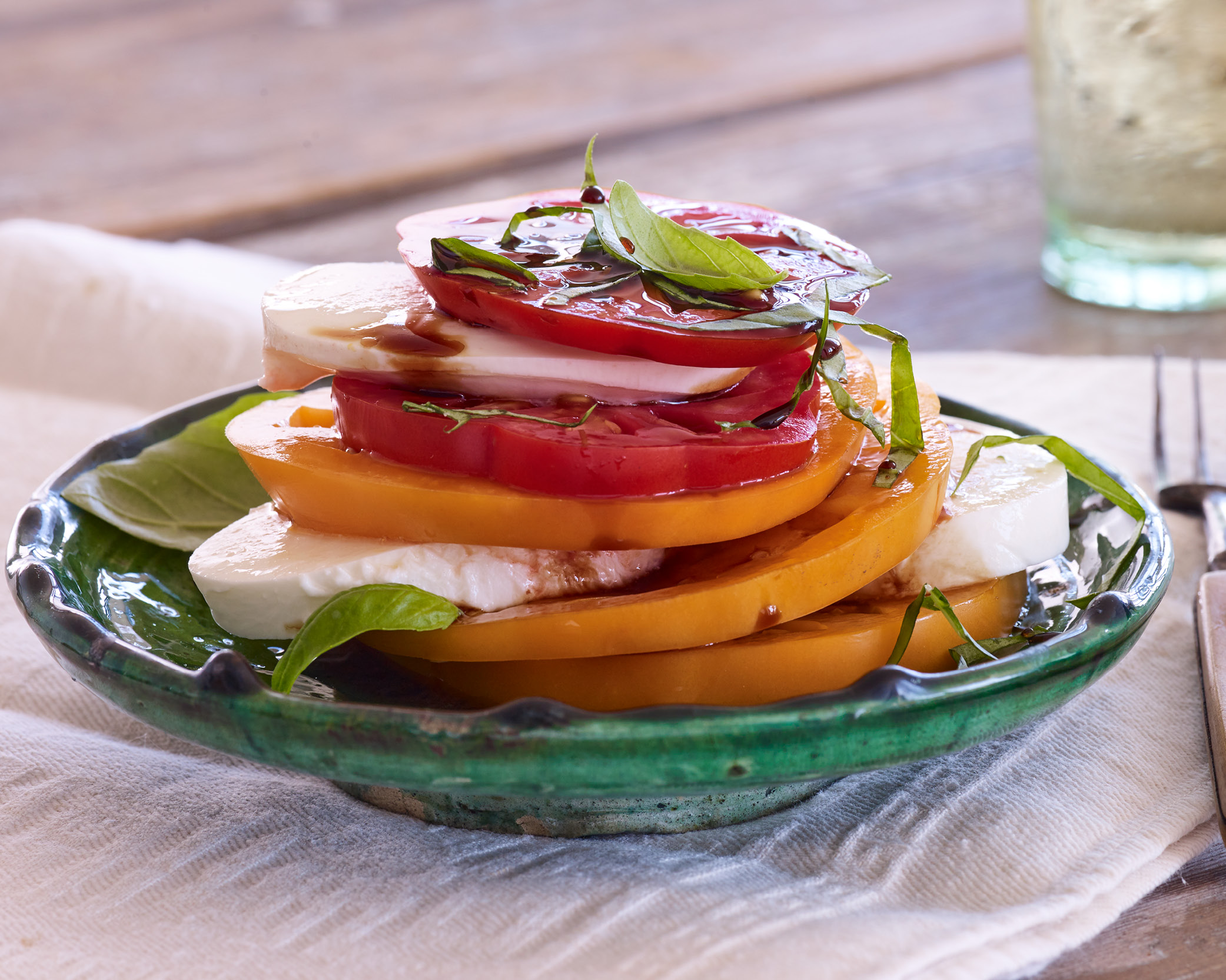 Caprese salad with heirloom tomatoes
