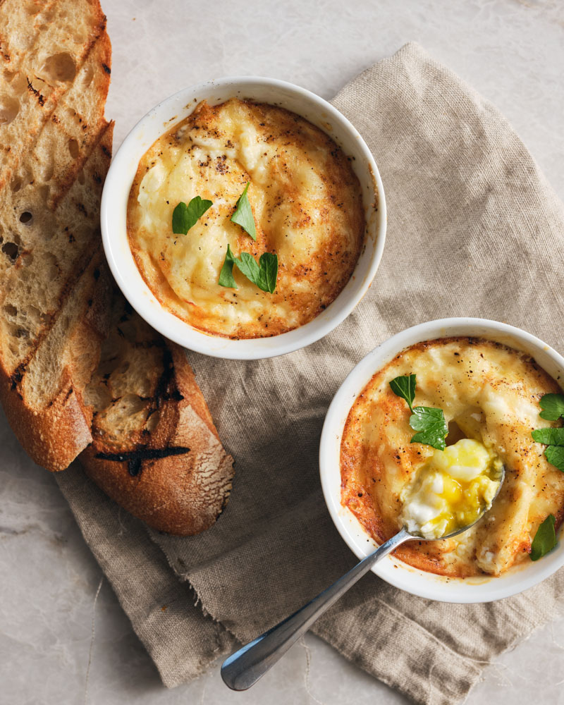 Shirred Eggs (Baked Eggs in Cream)