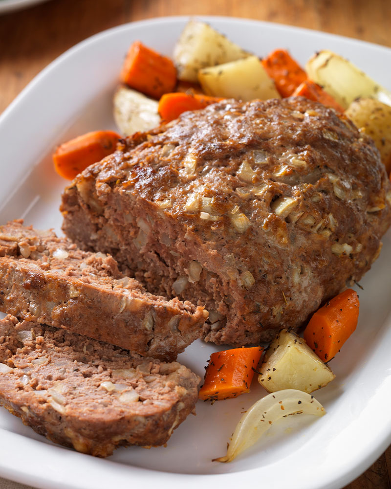 Beef Meatloaf with Roasted Veggies