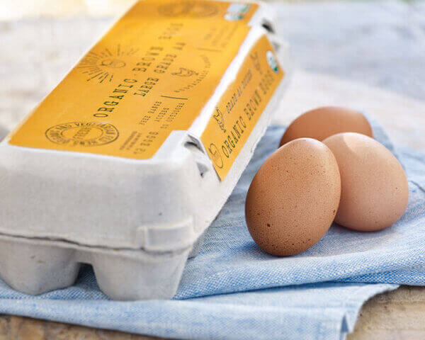 organic carton of eggs