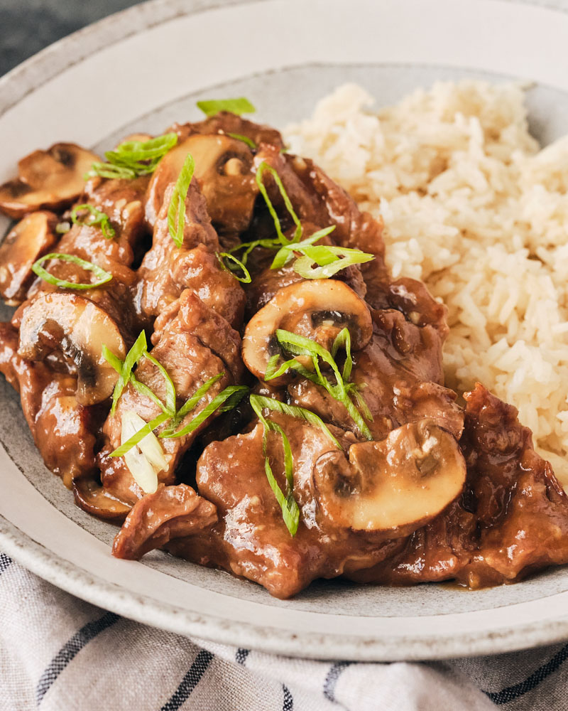 Soy Ginger Beef With Mushrooms