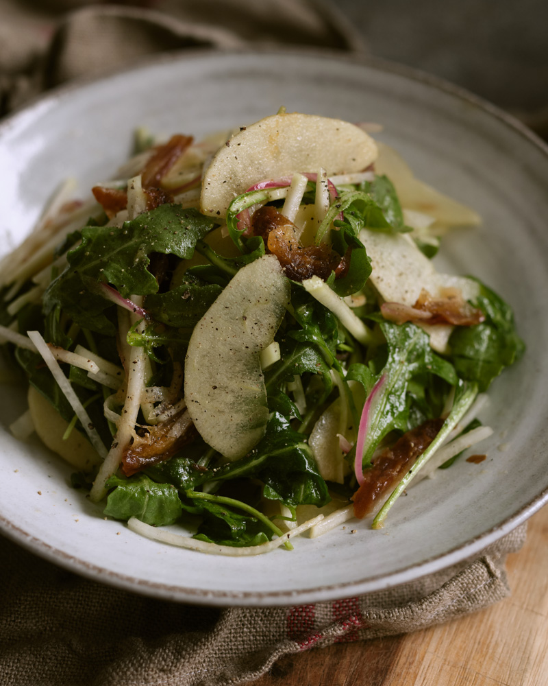 Shaved Kohlrabi, Apple, and Date Salad