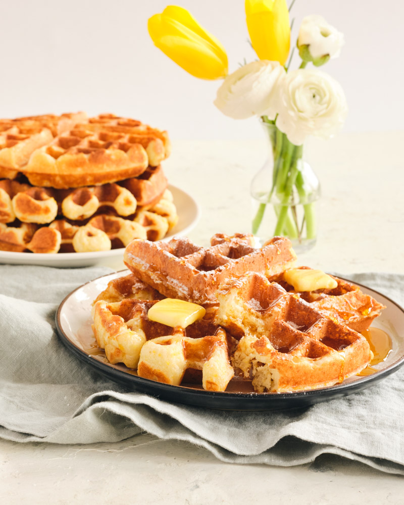 Sweet Polenta Yeasted Waffles