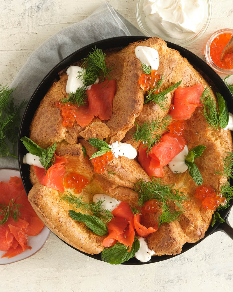 Savory Dutch Baby with Lox and Herbs