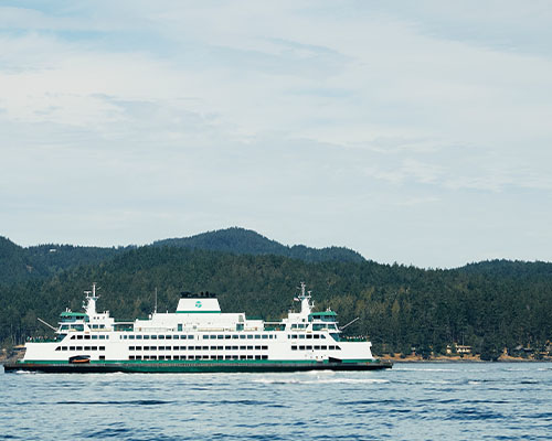 Orcas Island ferry traveling across Puget Sound.