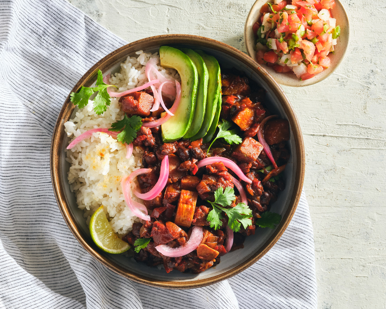 plantain black bean chili bowl