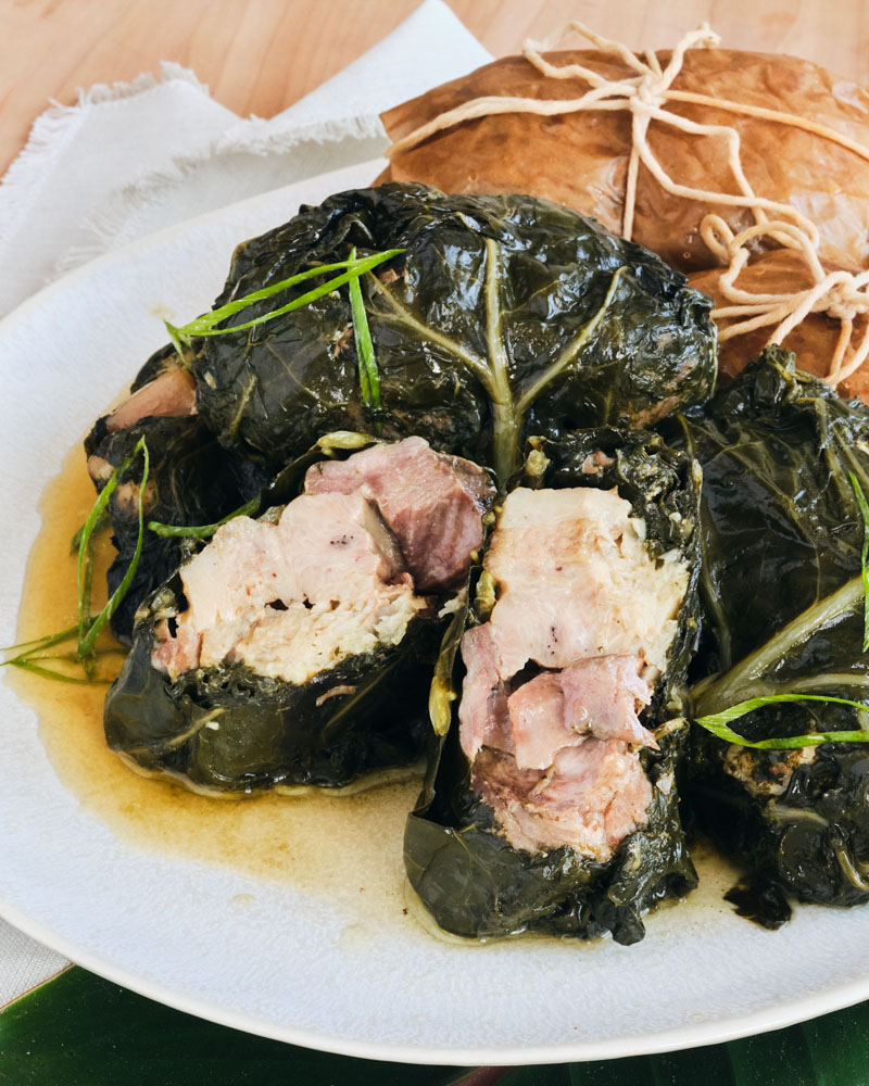 Northwest Laulau (Braised Pork Wrapped with Collard Greens)