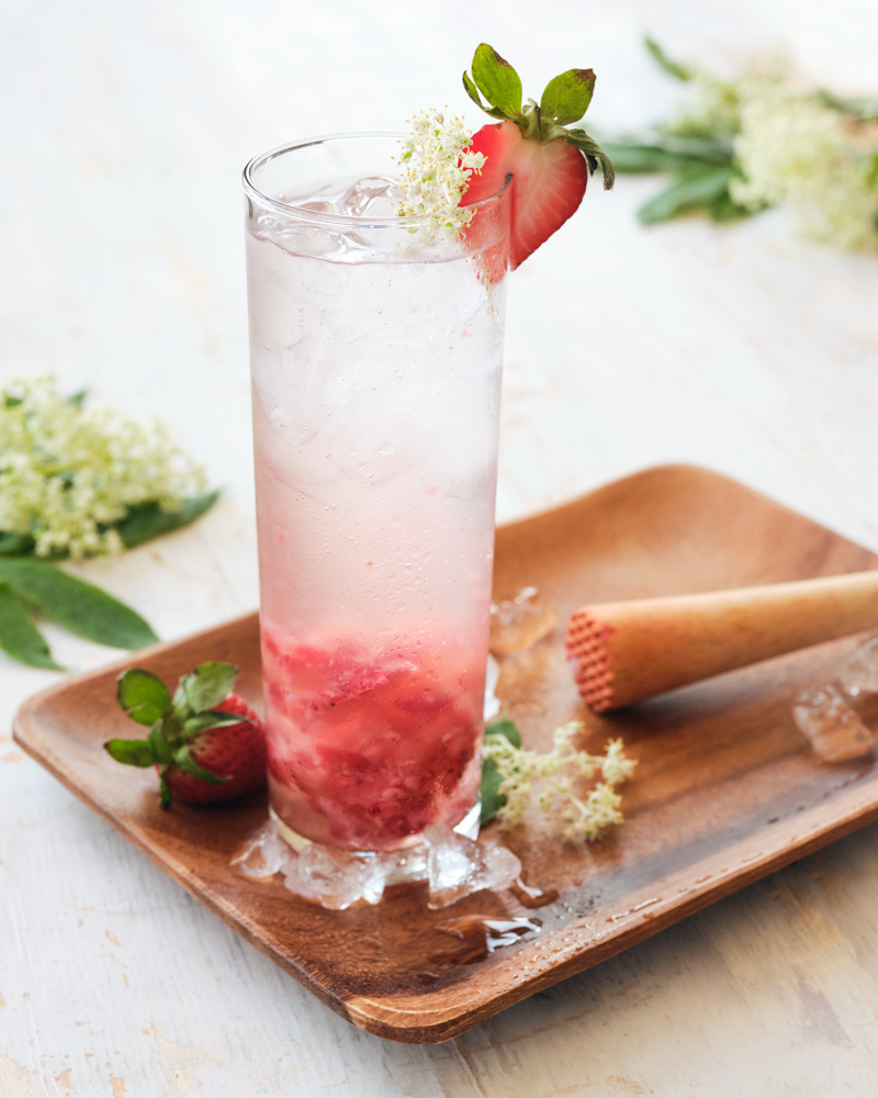 Strawberry-Elderflower Sparkler Cocktail