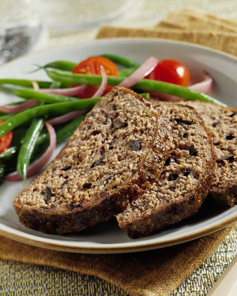 Olive Tapenade Beef Meatloaf