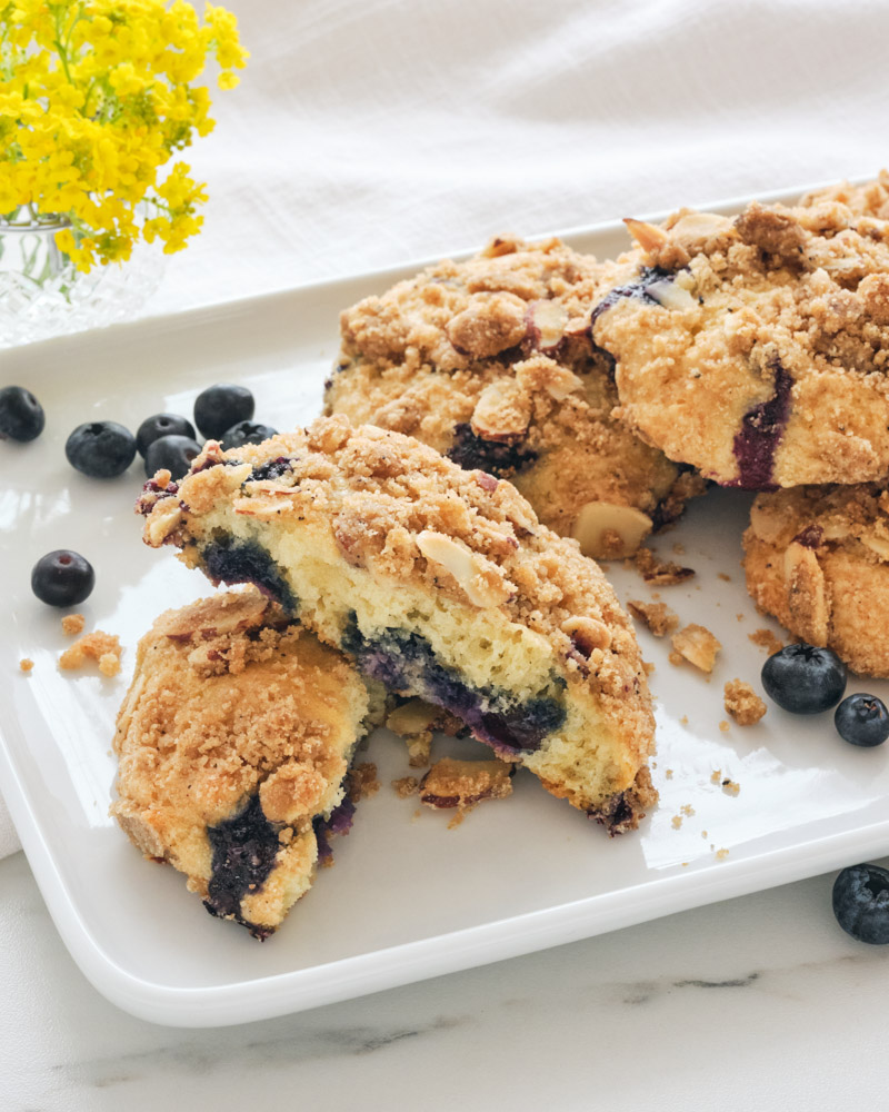 Blueberry Almond Streusel Muffin Tops