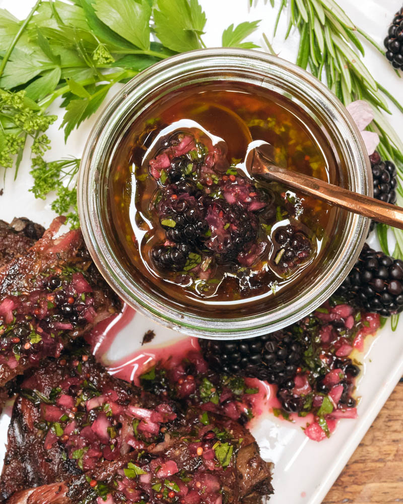 Northwest Blackberry and Herb BBQ Relish