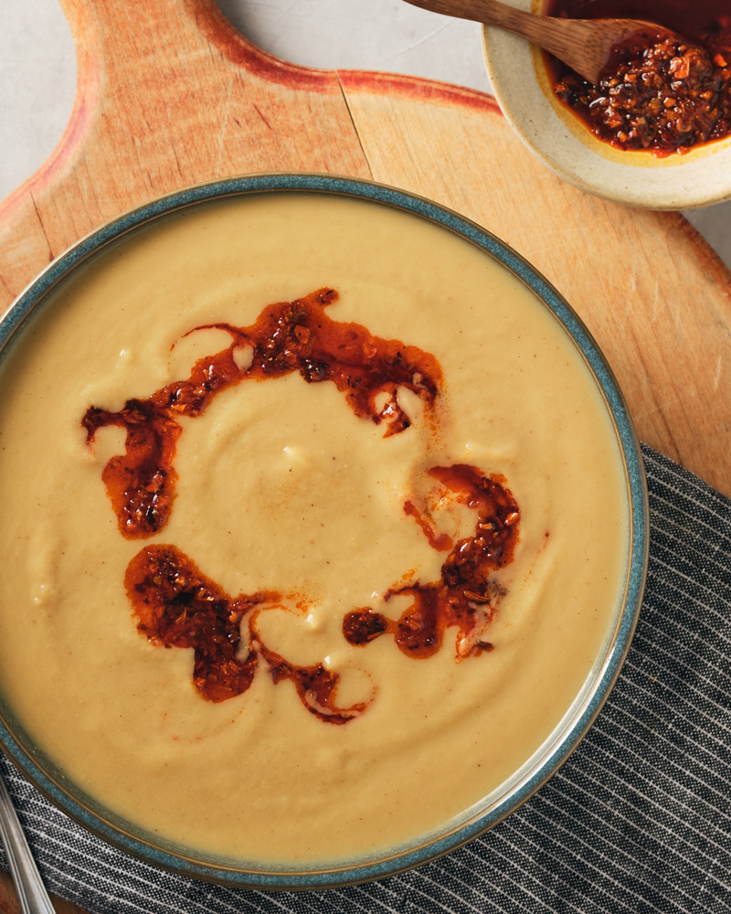 Roasted Cauliflower Leek Soup