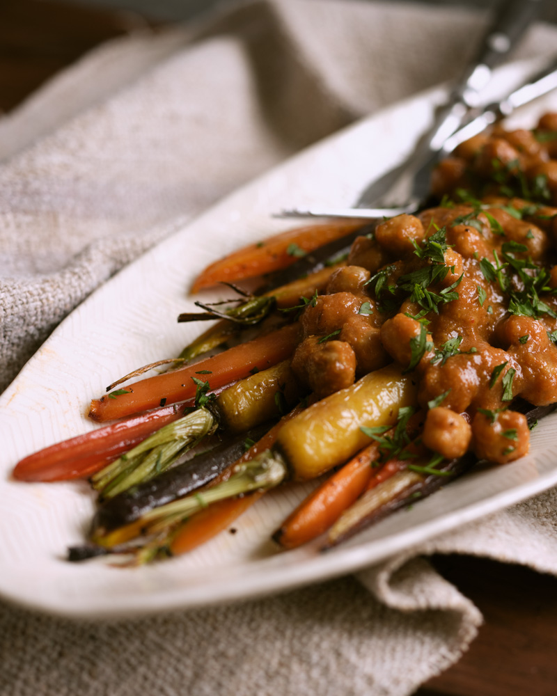 Roasted Carrots with Chana Masala