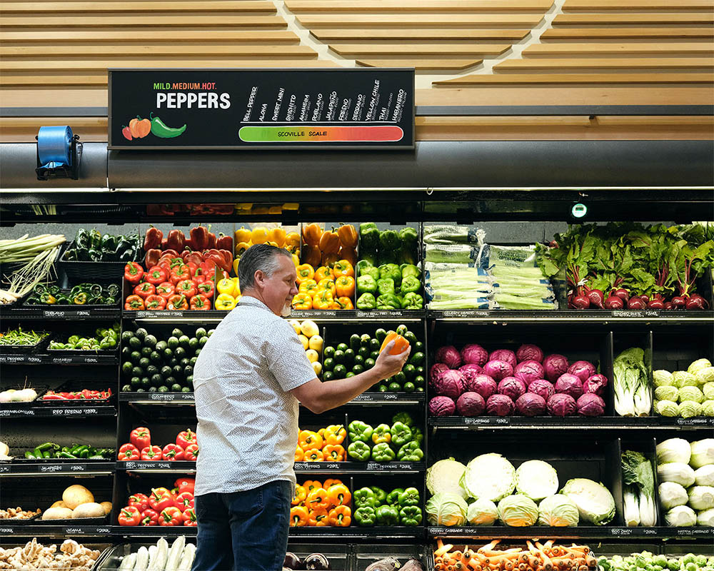 dino in the produce section