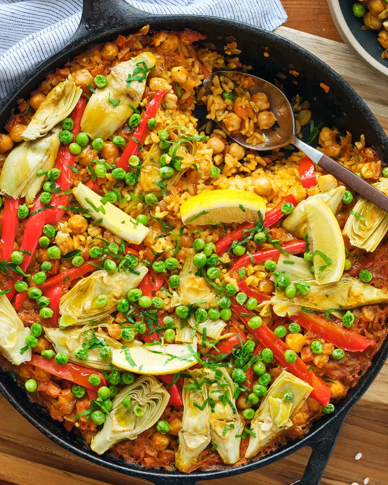 Chickpea and Caramelized Onion Paella