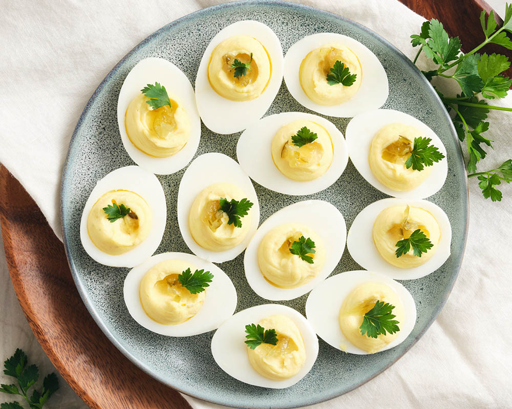 deviled eggs on a plate