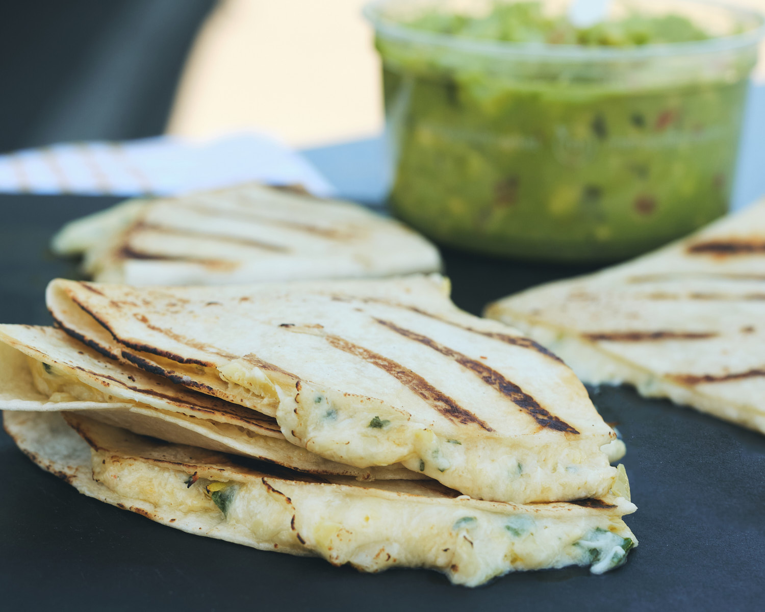 quesadillas and guacamole