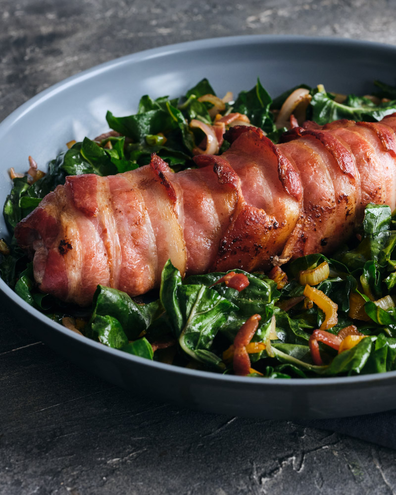 4 Ingredient Pork Tenderloin With Swiss Chard