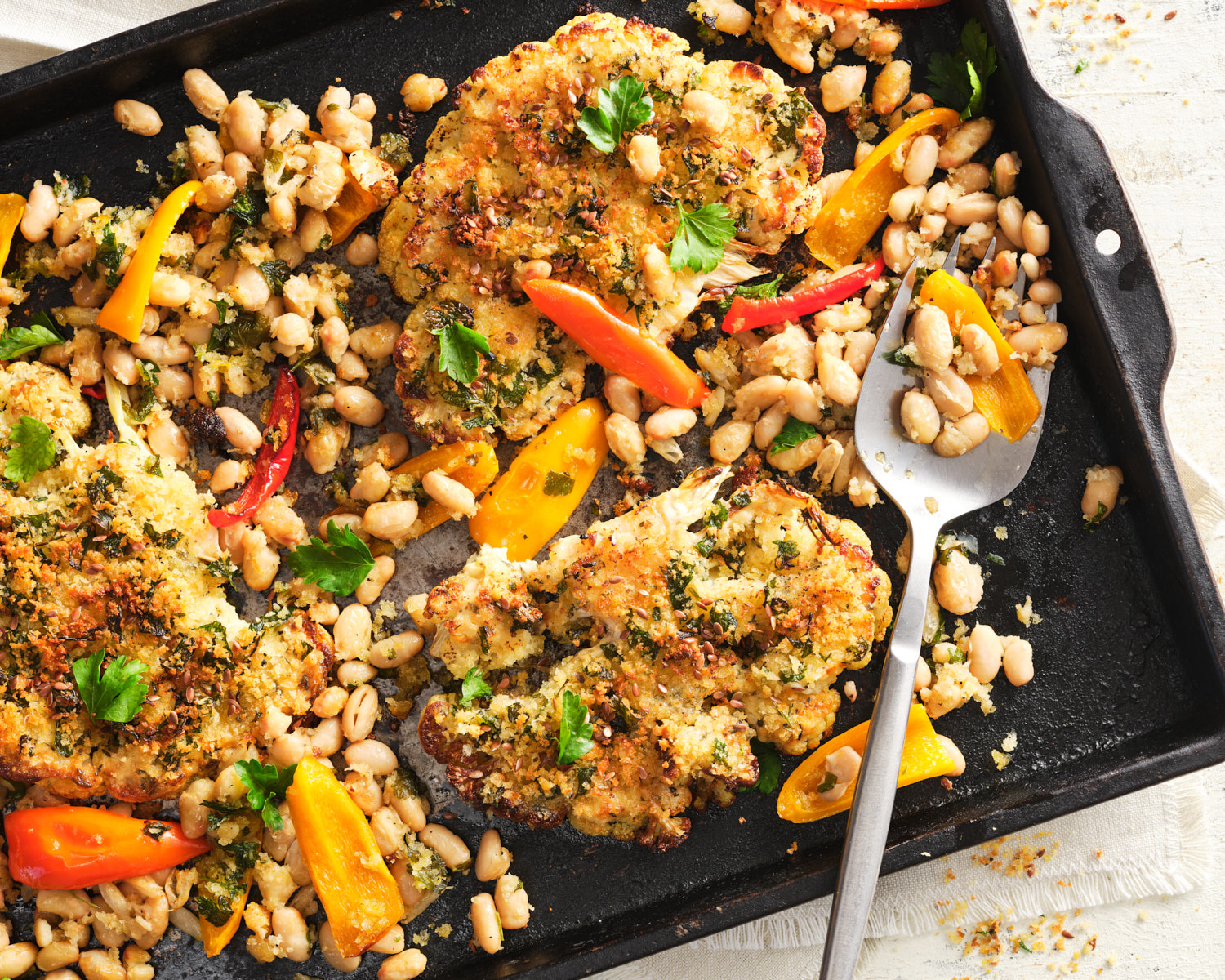 sheet pan cauliflower steaks