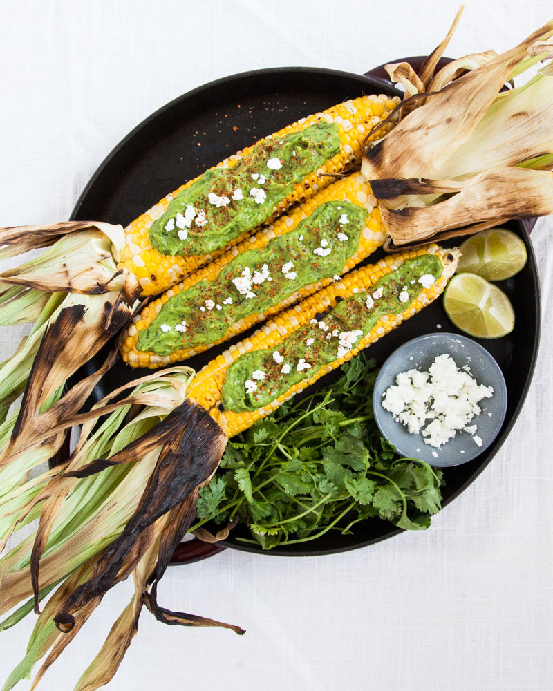 Grilled Corn with Avocado Crema