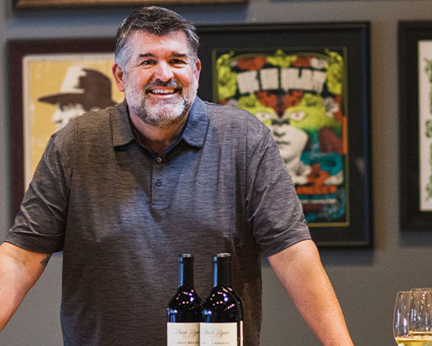 Mark McNeilly behind the counter at his tasting room.