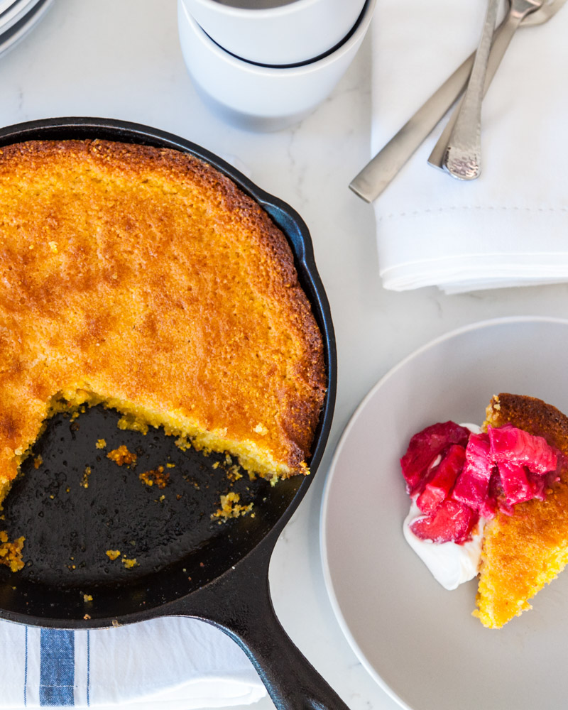 Lemon-Almond Polenta Skillet Cake