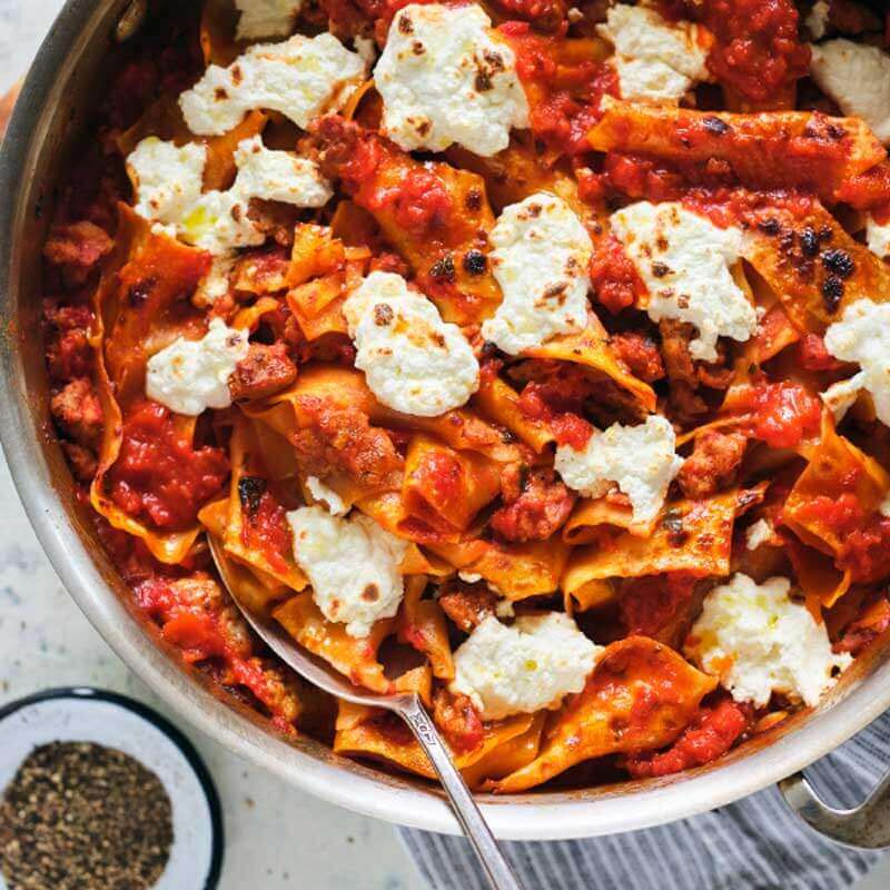 30 Minute Meal Recipes, One-Pan Skillet Lasagna from Metropolitan Market