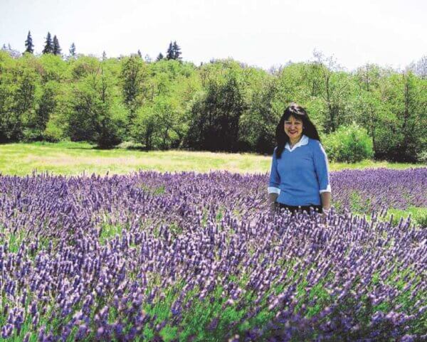 Esther Beltran in lavender fields