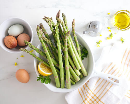 prepping asparagus