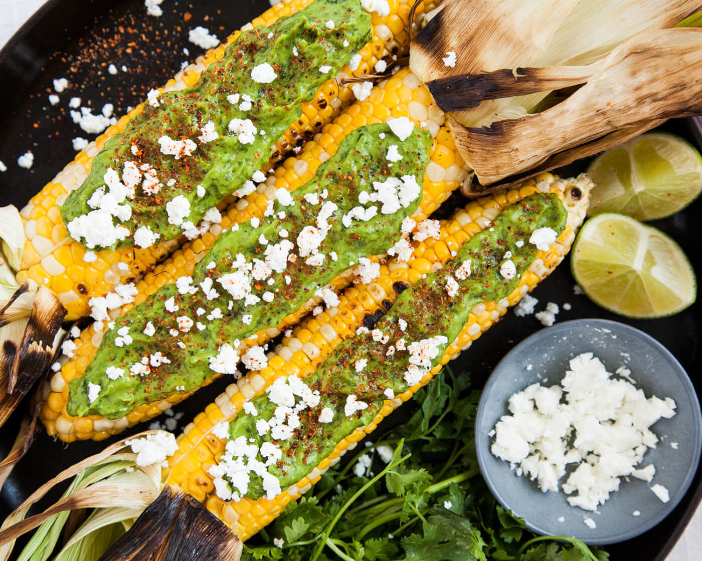 grilled corn avocado crema