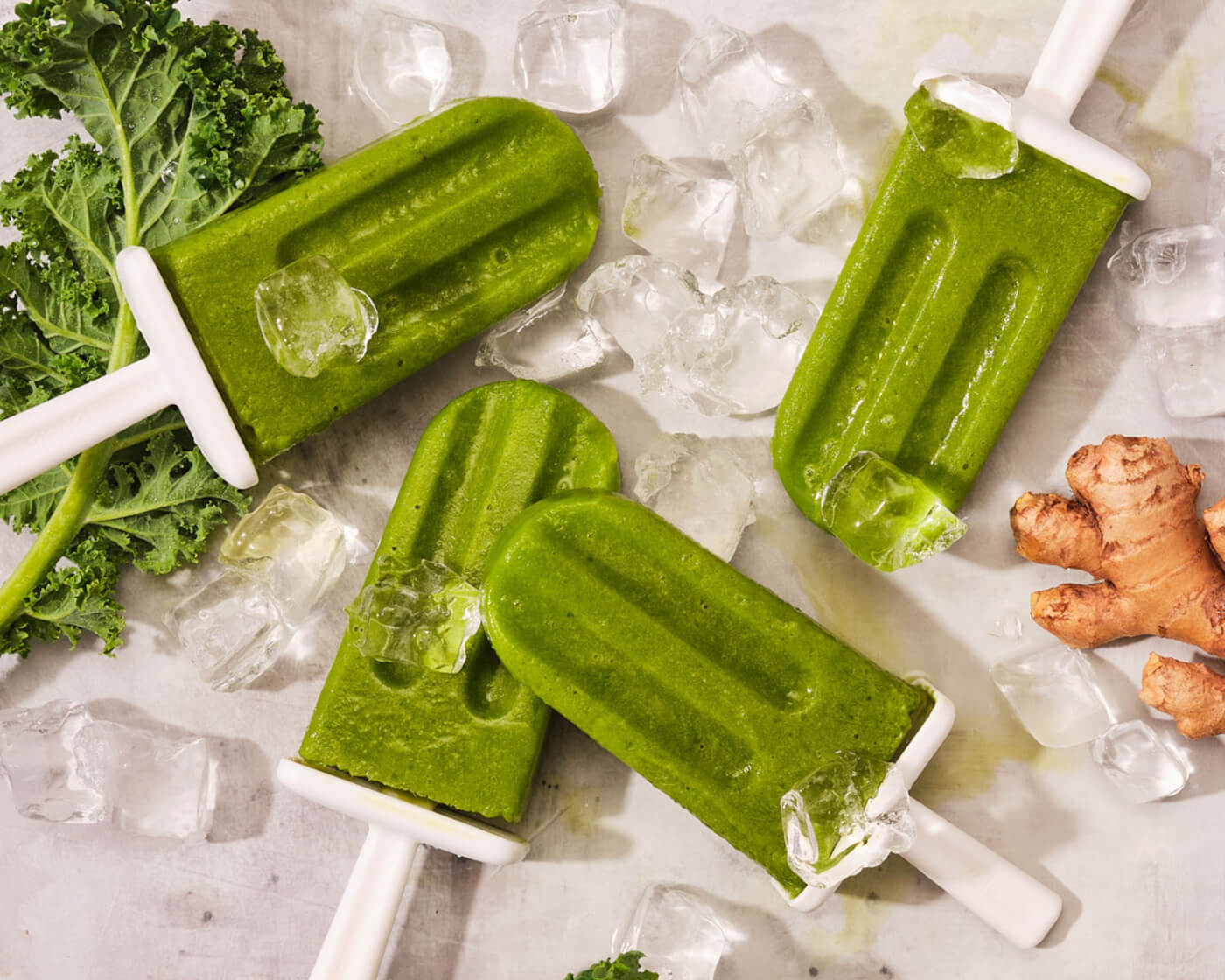 kale and ginger popsicles