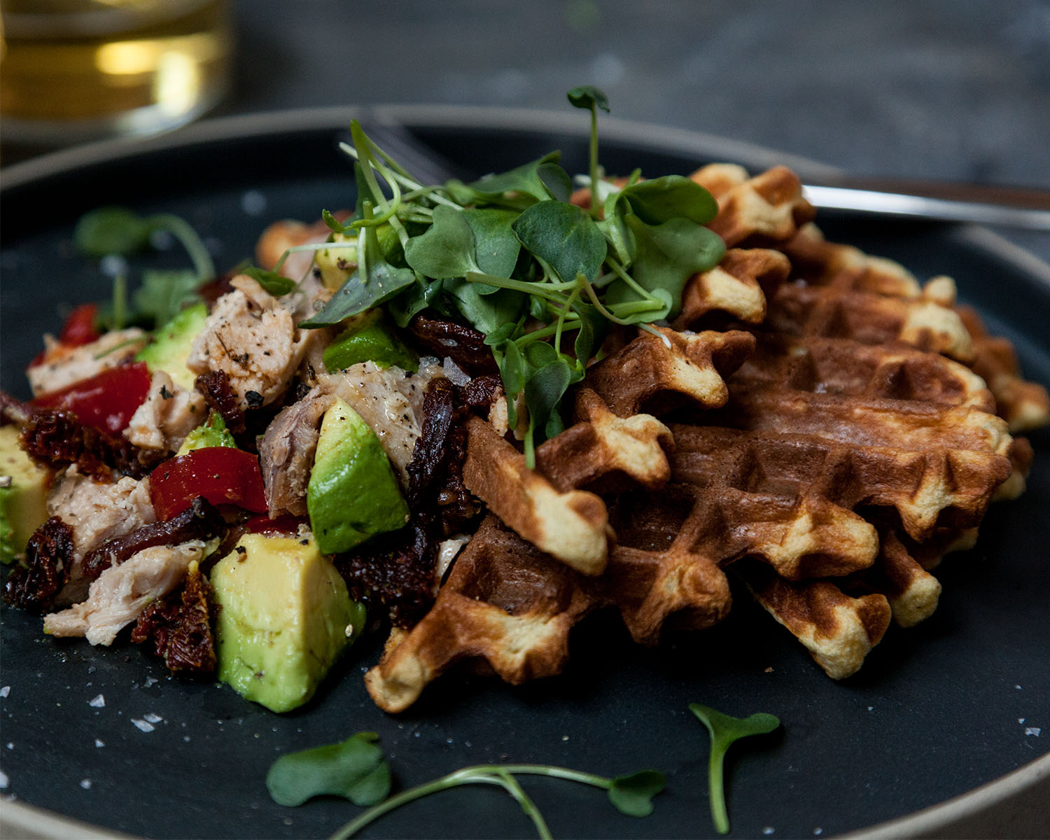 savory chickpea waffles