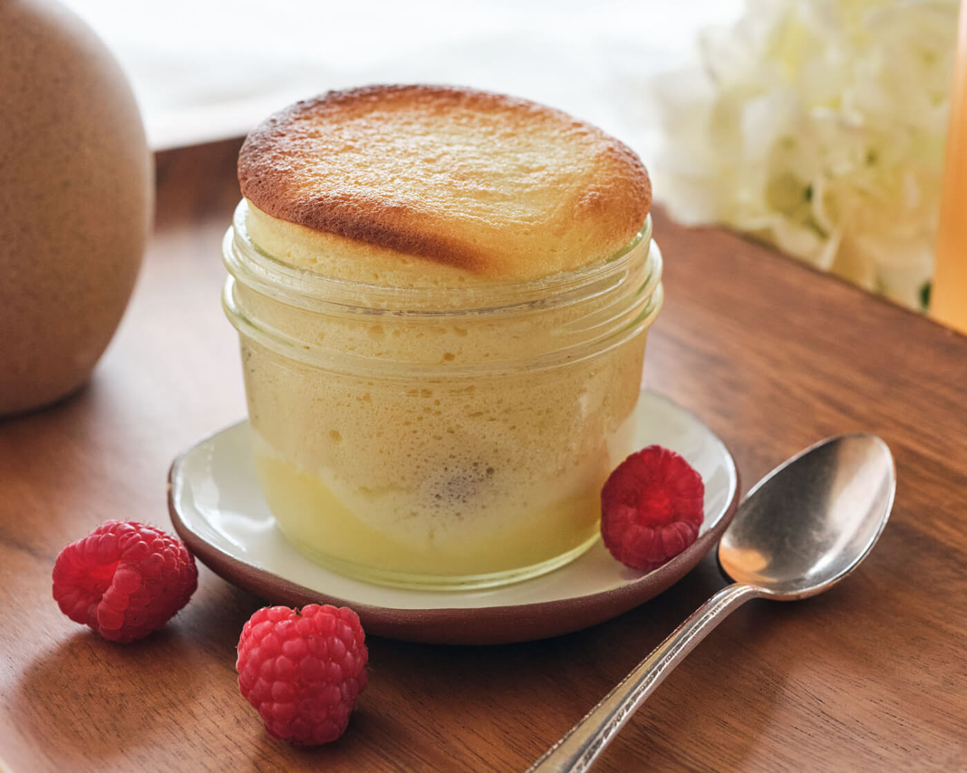 raspberry lemon sponge custard